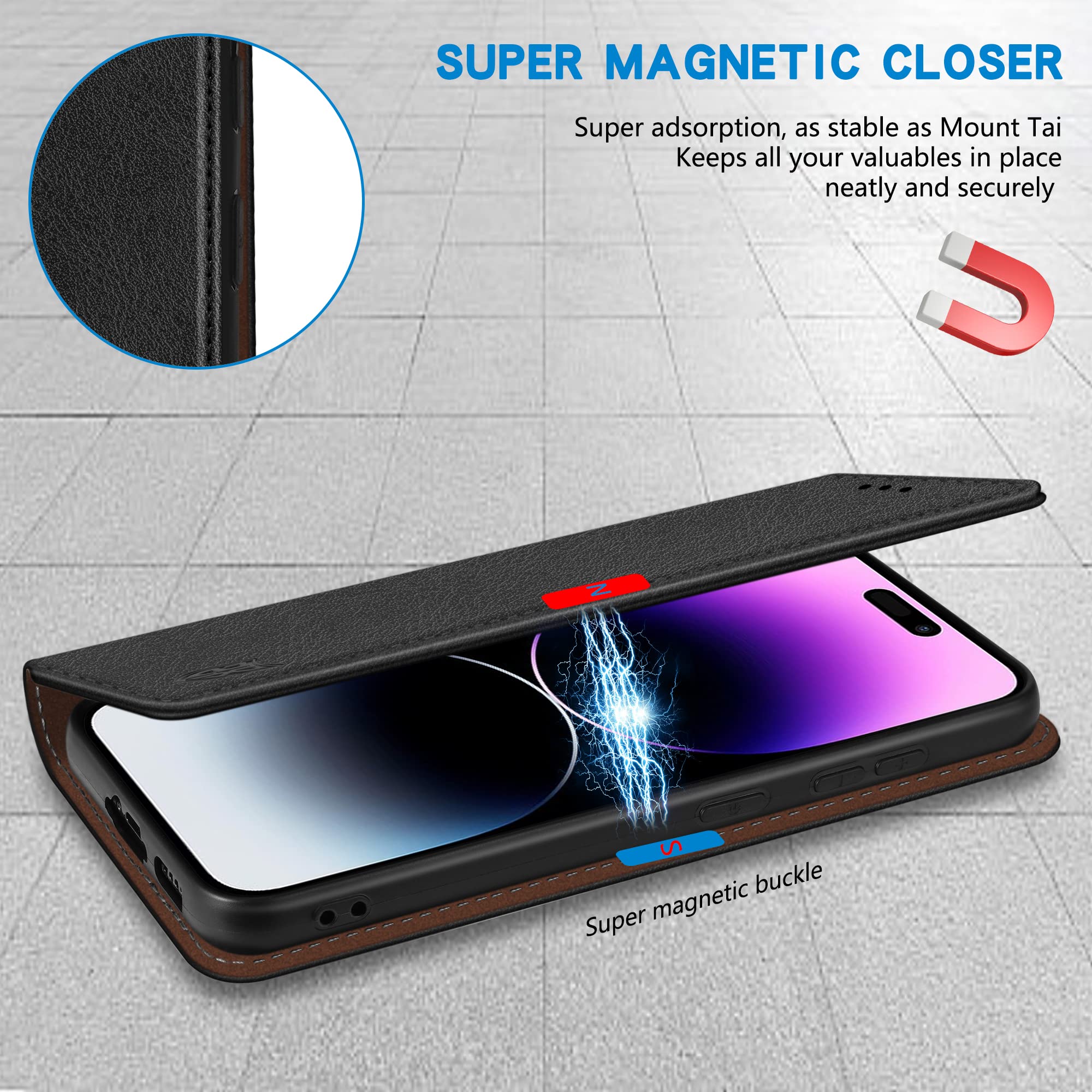 Amazon.com: ZZXX for iPhone 14 Pro Max Wallet Case with [RFID