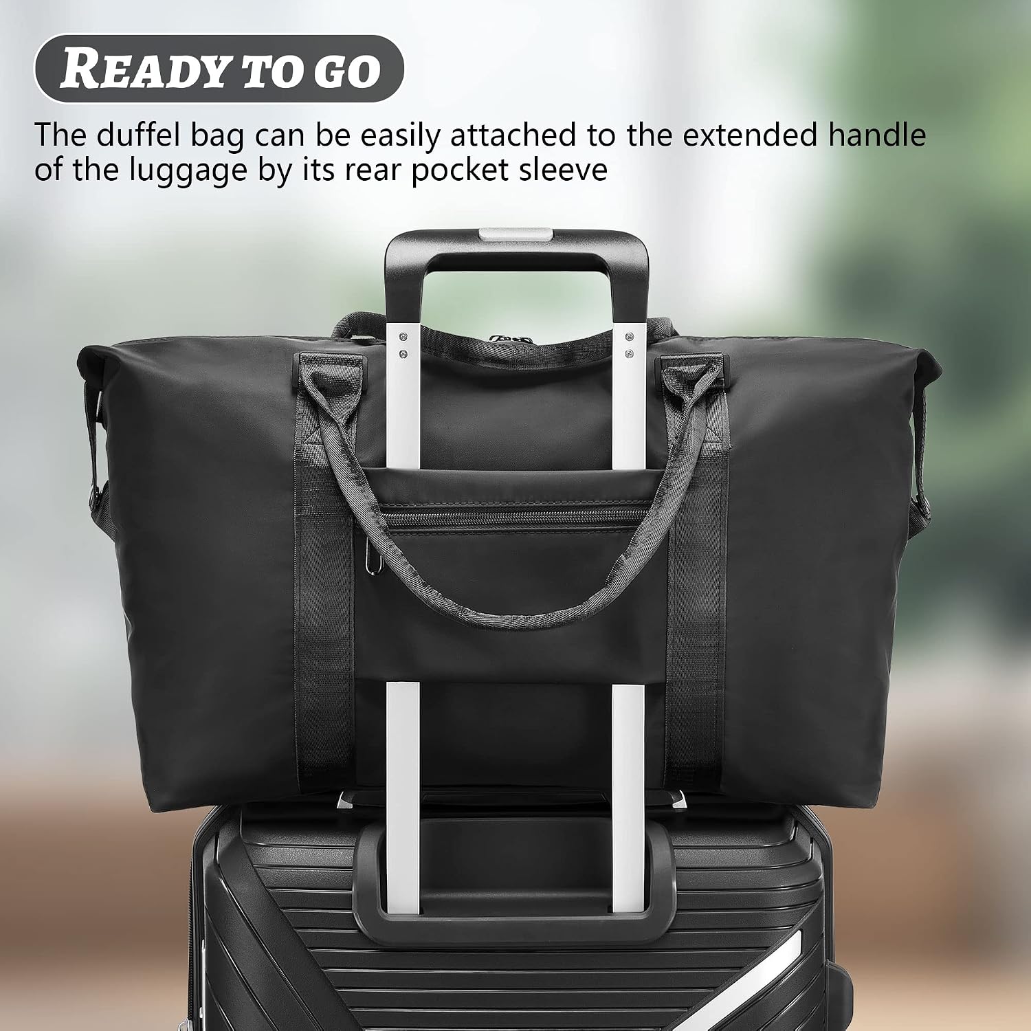 Luggage Sets 4 Piece Carry on Spinner Wheels - Suitcase with PP material Wheels TSA Lock 4pcs set (Black)