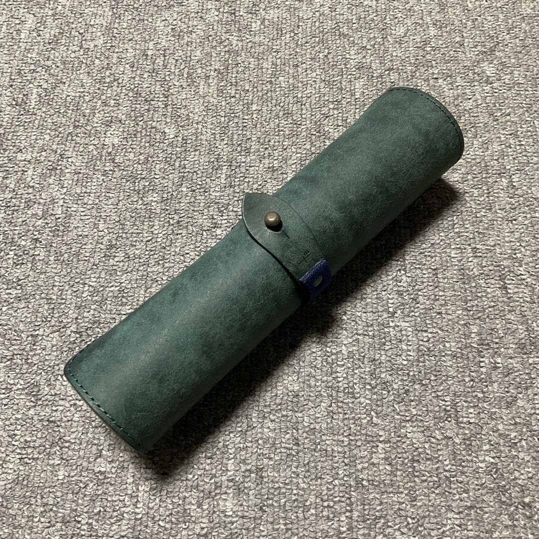【美品】エムピウ ロトロスエード ブッテーロ ブルー ペンケース m+（革製品） m+ エムピウ pencil case rotolo SUEDE ペンケース
