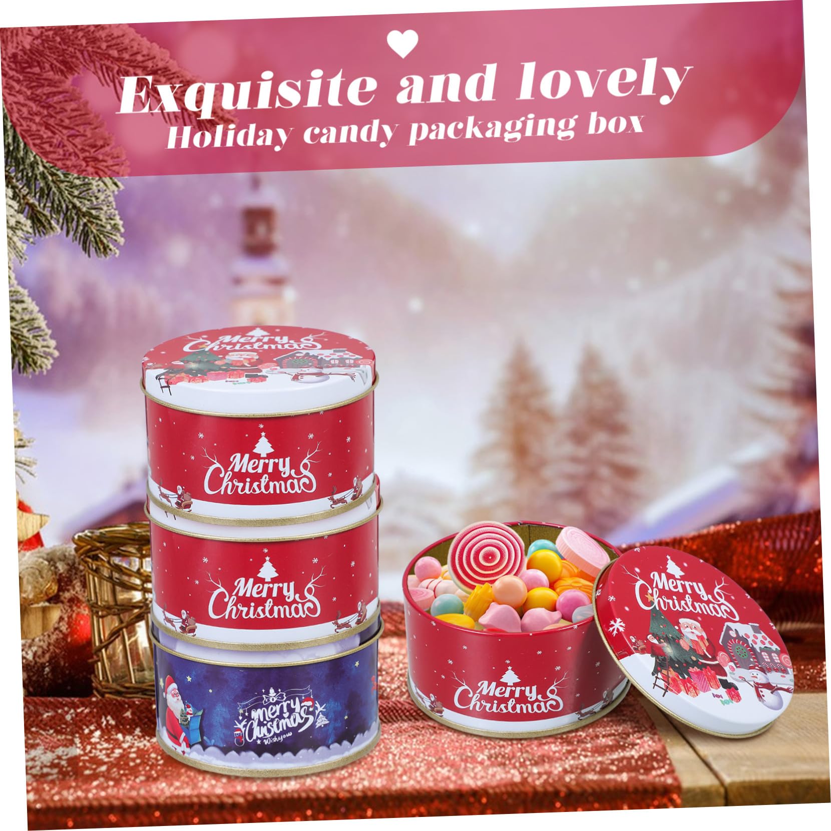 ZUNOXAZ 12piezas Cajas De Dulces Navideños De Hojalata Resistentes Unidades Surtidas Para Fiestas y Almacenamiento De Chocolates