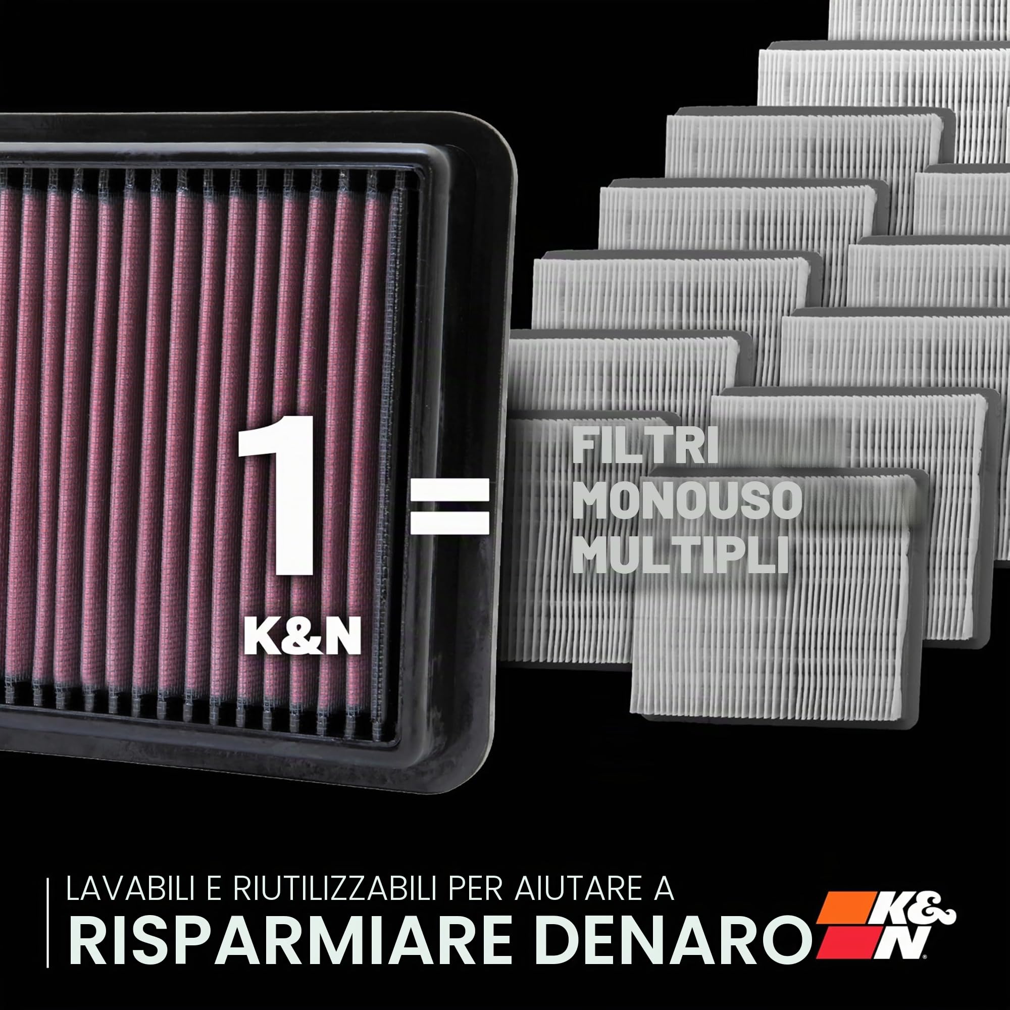 K&N 33-2409 Filtri Aria Sostitutivi Auto, Lavabile e Riutilizzabile