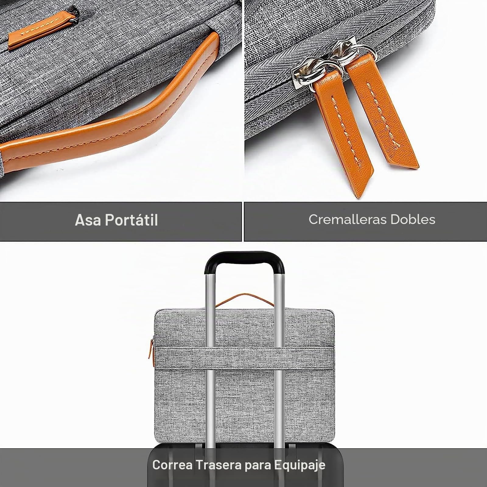 MOSISO Funda Tablet Compatible con 11 Pulgadas iPad Pro M4&iPad Air M2 2024, iPad Pro 11 M2 M1, iPad 10.9, iPad 10.2, iPad Air 5/4 10.9, Lateral Abierta Bolsa con 4 Cremallera Bolsillos,Gris