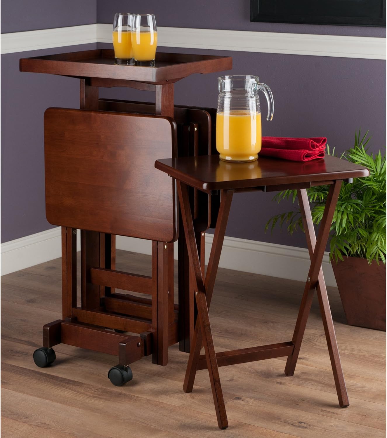 Winsome 6-Piece Snack Table, Walnut (94828)