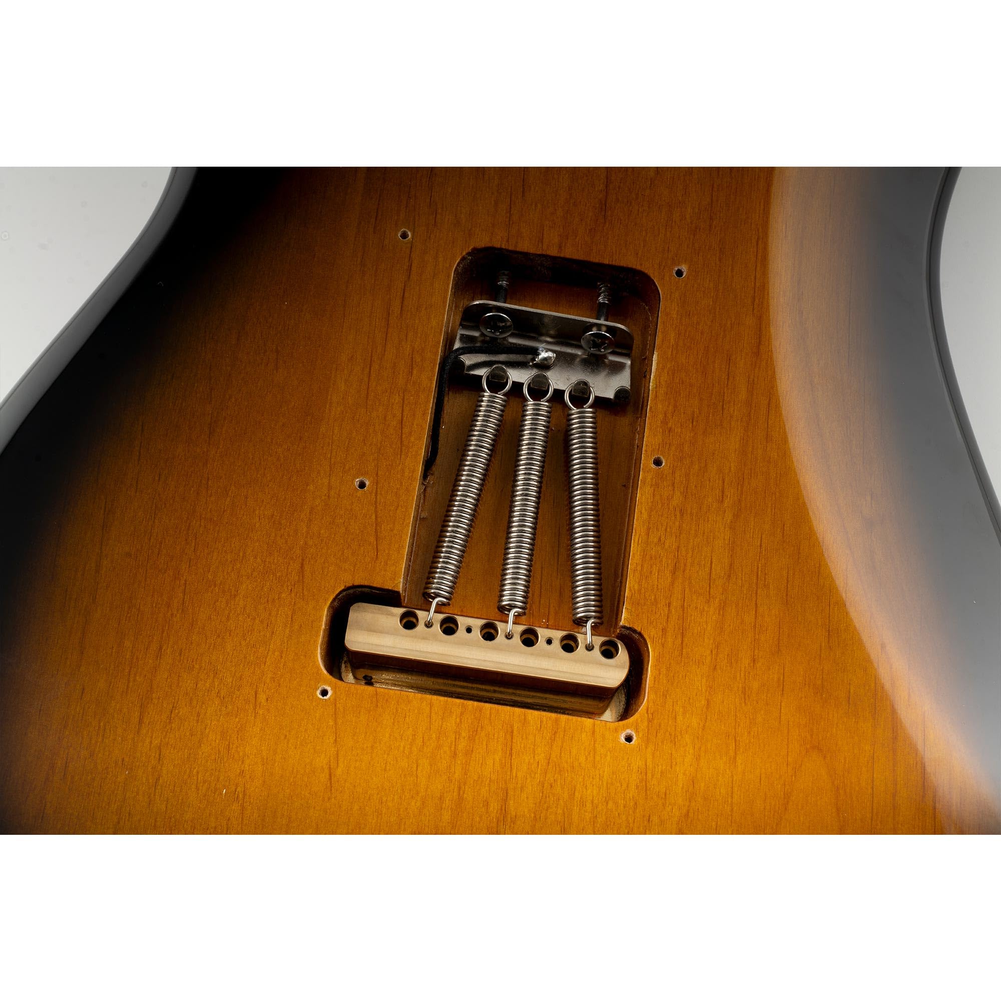 Musiclily Ultra 52,5mm ST Guitarra Puente Tremolo Bridge 6 Tornillos con Selletas Latón Moderno 36mm Bloque Latón para Guitarra Eléctrica tipo Strat, Negro | Bloque de latón de 36 mm, para guitarra eléctrica Strat Style
