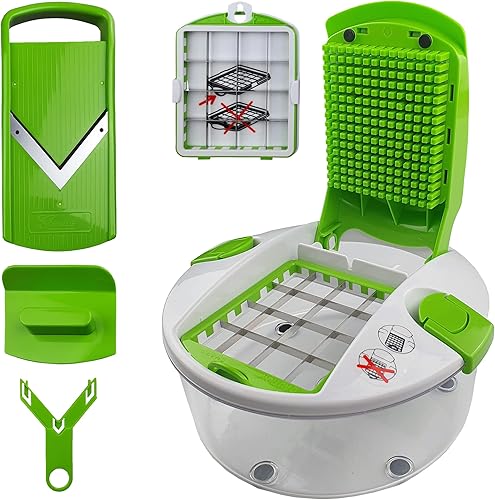 Miniatura 1 de Cortadora de mandolina profesional de cocina, rebanadora y ralladora, cuchillas de acero inoxidable