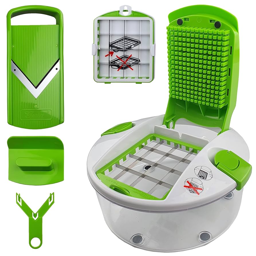 DICE GOODMAN GMR　 美品 MegaChef 10-in-1 Multi-Use Salad Spinner with Slicer, Dicer