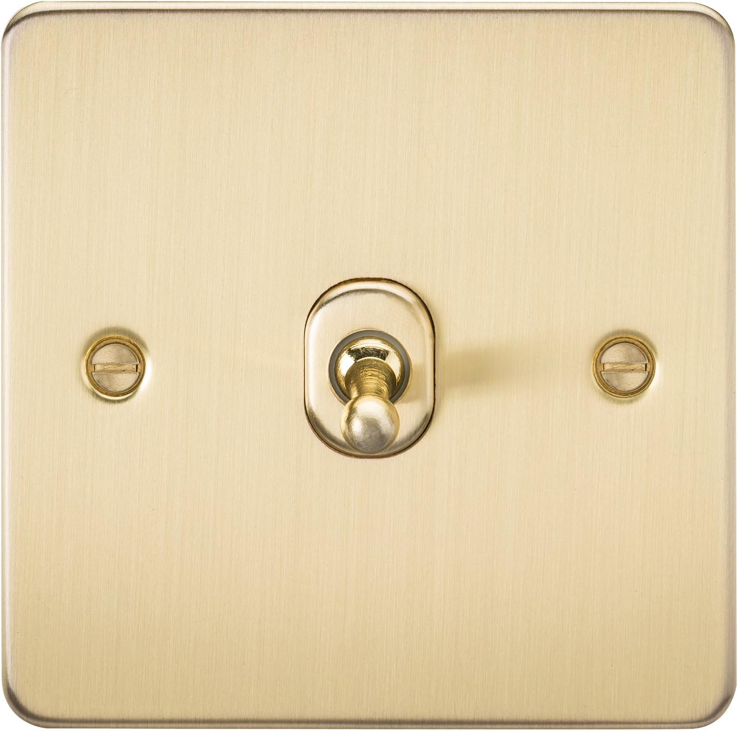 Knightsbridge FPAV12TOGBB Flat Plate 10A 1G Intermediate Toggle Switch-Brushed Brass, 230 V