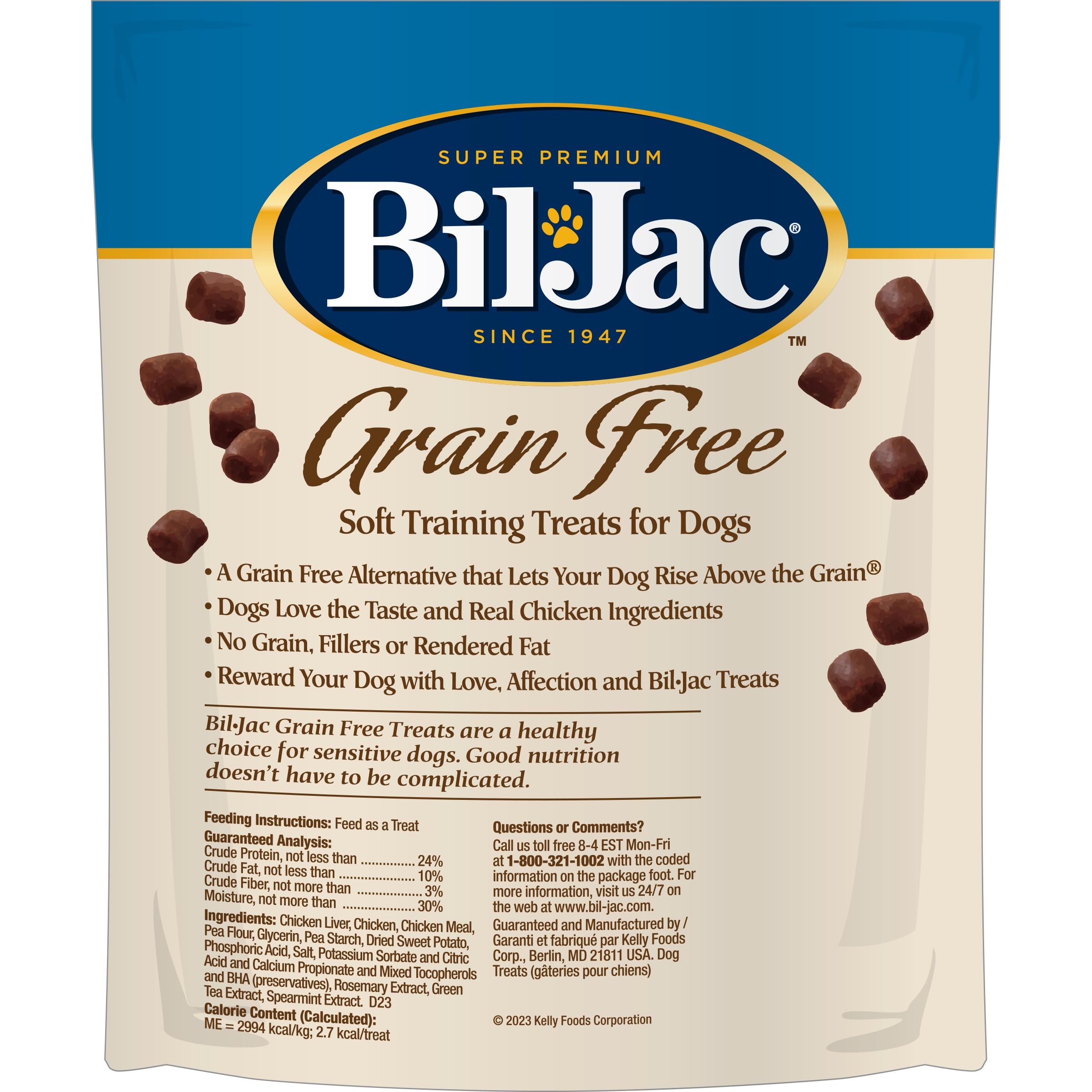 Bil-Jac 319010 Friandises d'entraînement au Poulet Molle sans céréales
