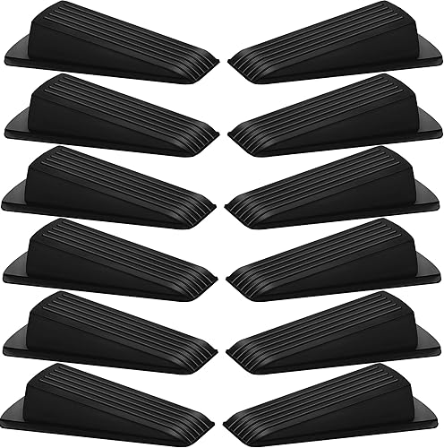 Beieverluck Paquete de 12 topes de puerta para la parte inferior de la puerta, de goma, resistentes, apilables, para piso, pared, alfombras, puertas