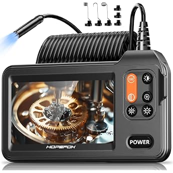 Endoskopkamera mit Licht 5M Hopefox 1080P HD Industrie Endoskop Kamera mit 8 LEDs 43 Zoll IPS Bildschirm Inspektionskamera 8mm IP67 Wasserdicht Kanalkamera Rohrkamera