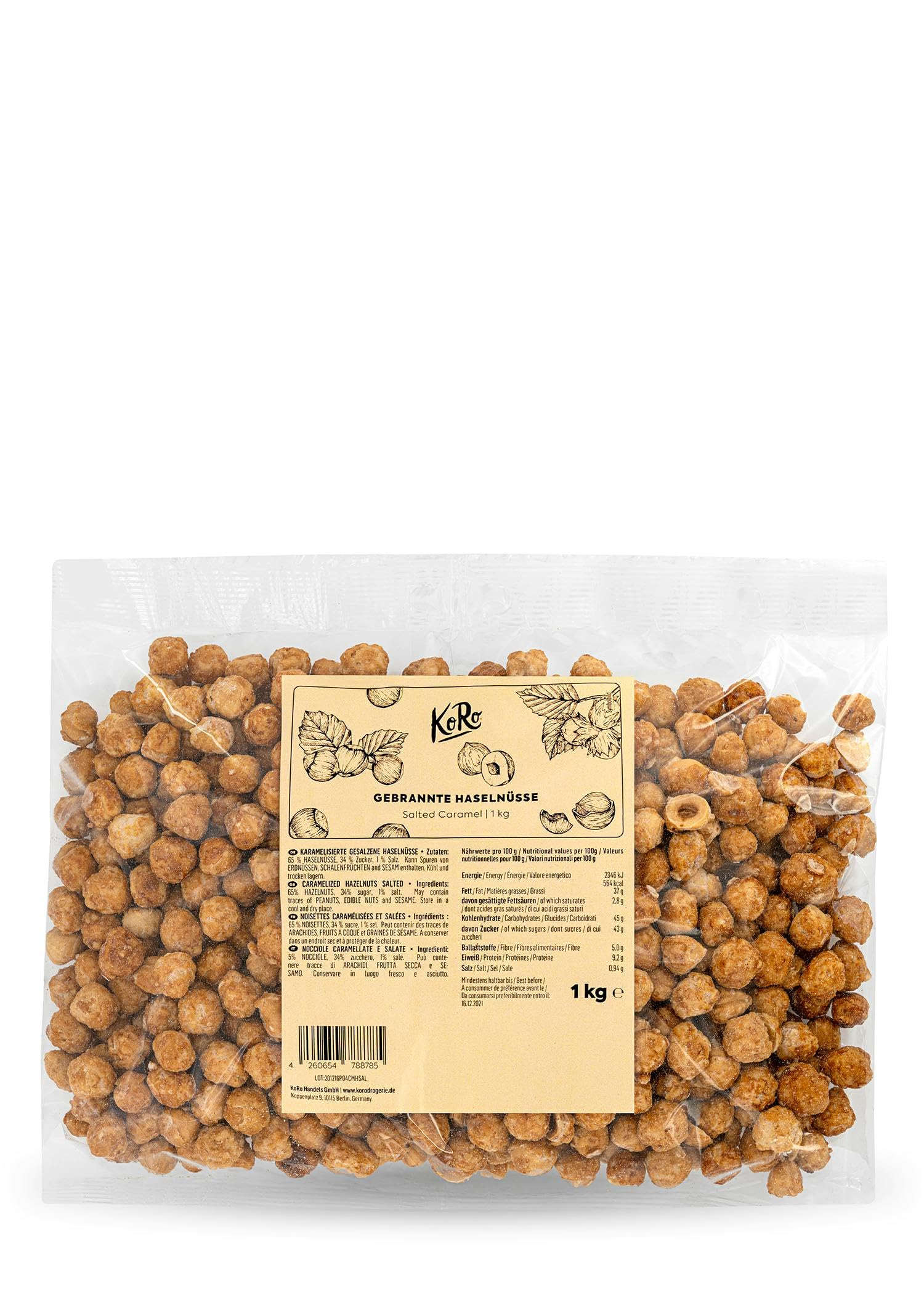 KoRo - Nocciole tostate al caramello salato | 1 kg