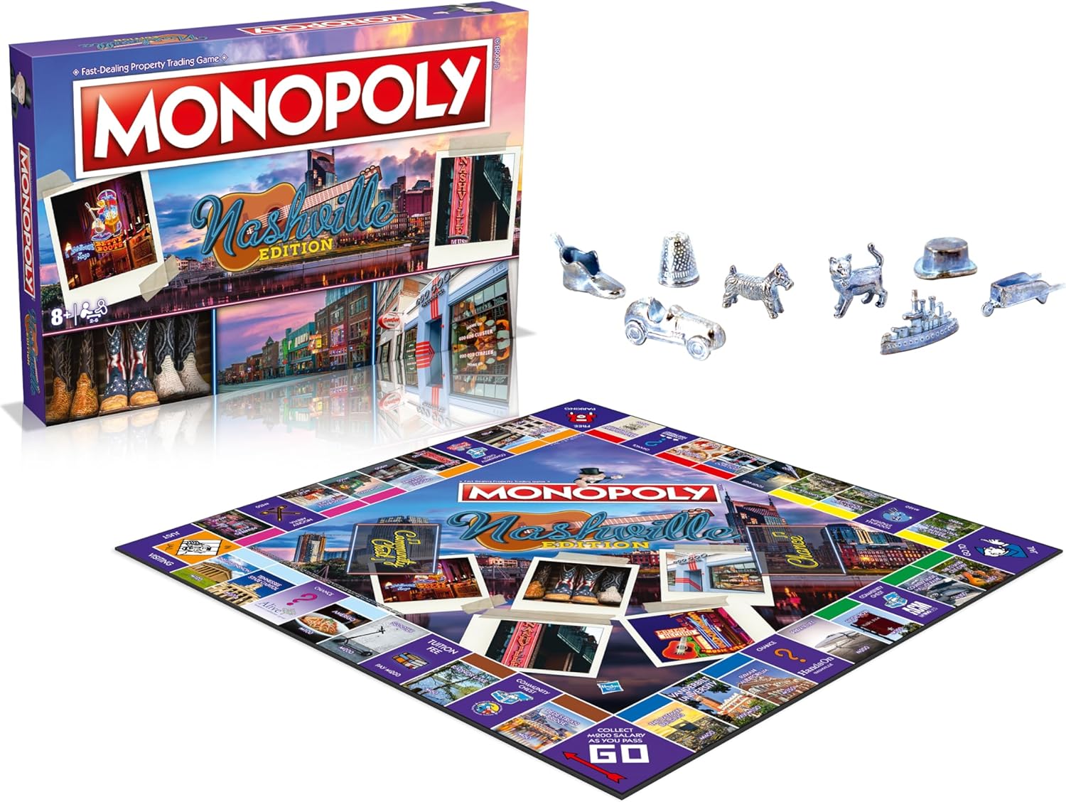 Monopoly Board Game Nashville Edition: 2-6 Players Family Board Games for Kids and Adults, Board Games for Kids 8 and up, for Kids and Adults, Ideal for Game Night