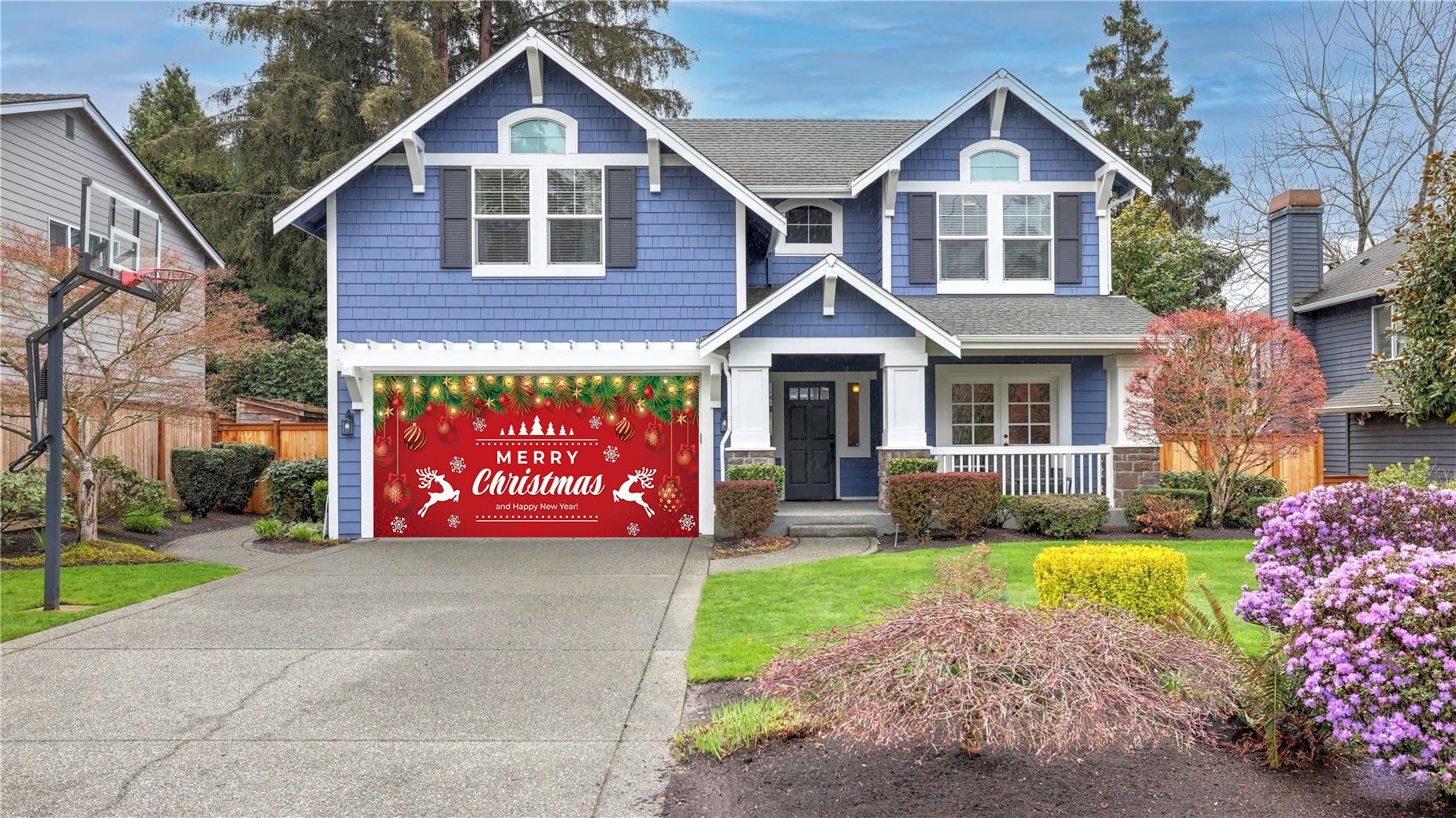 Christmas Garage Door Banner Cover Decorations,Snowman