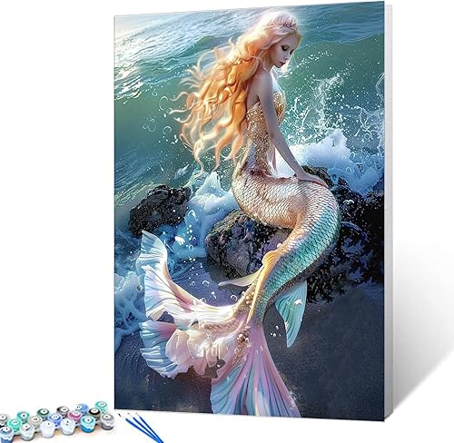 Vista 16 de Tucocoo Tatuajes de Mujeres y Pintura de Frutas por Números para Adultos Principiantes, Chica Tatuada Pintar por Números en Lienzo Fácil de Pintar