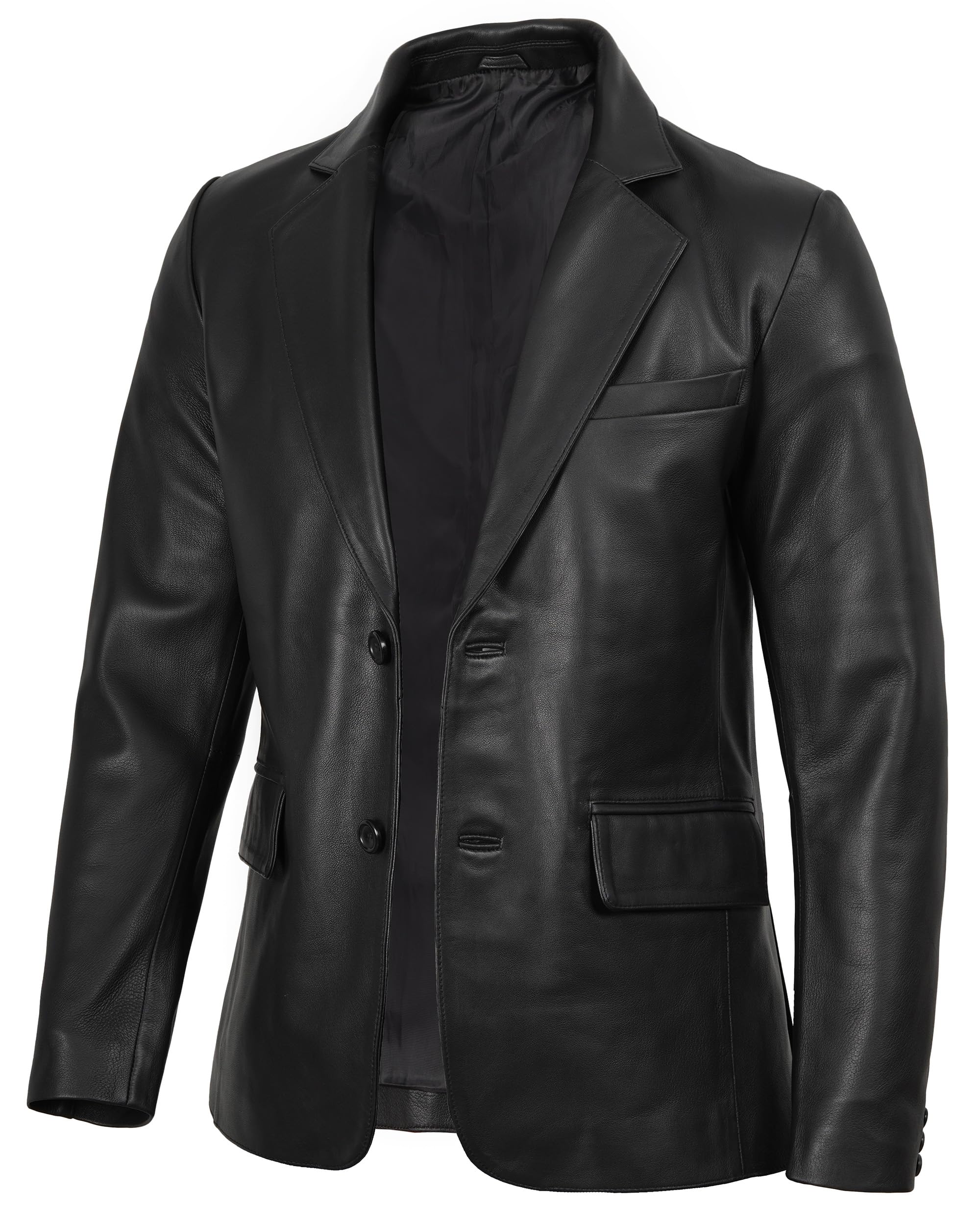 Decrum Real Leather Blazer for Men - Casual Fashion Mens Leather Coat