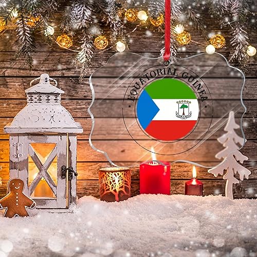 Vista 103 de Guatemala - Adornos acrílicos de Navidad, regalo de recuerdo de ciudad patriótica, adorno para árbol de Navidad, bandera nacional de Guatemala