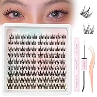 Vista 9 de Lash Clusters Manga Eyelash Clusters Wispy Spiky Cluster Eyelash Natural Look Extensions Individual 144pcs 8-16mm Fairy Lashes Volume Anime Lash