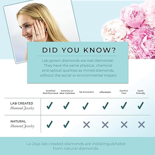 Miniatura 7 de La Joya Collar de diamantes cultivados en laboratorio para mujer Oro blanco de 14 quilates Collar con colgante de diamante flotante de 12 quilate