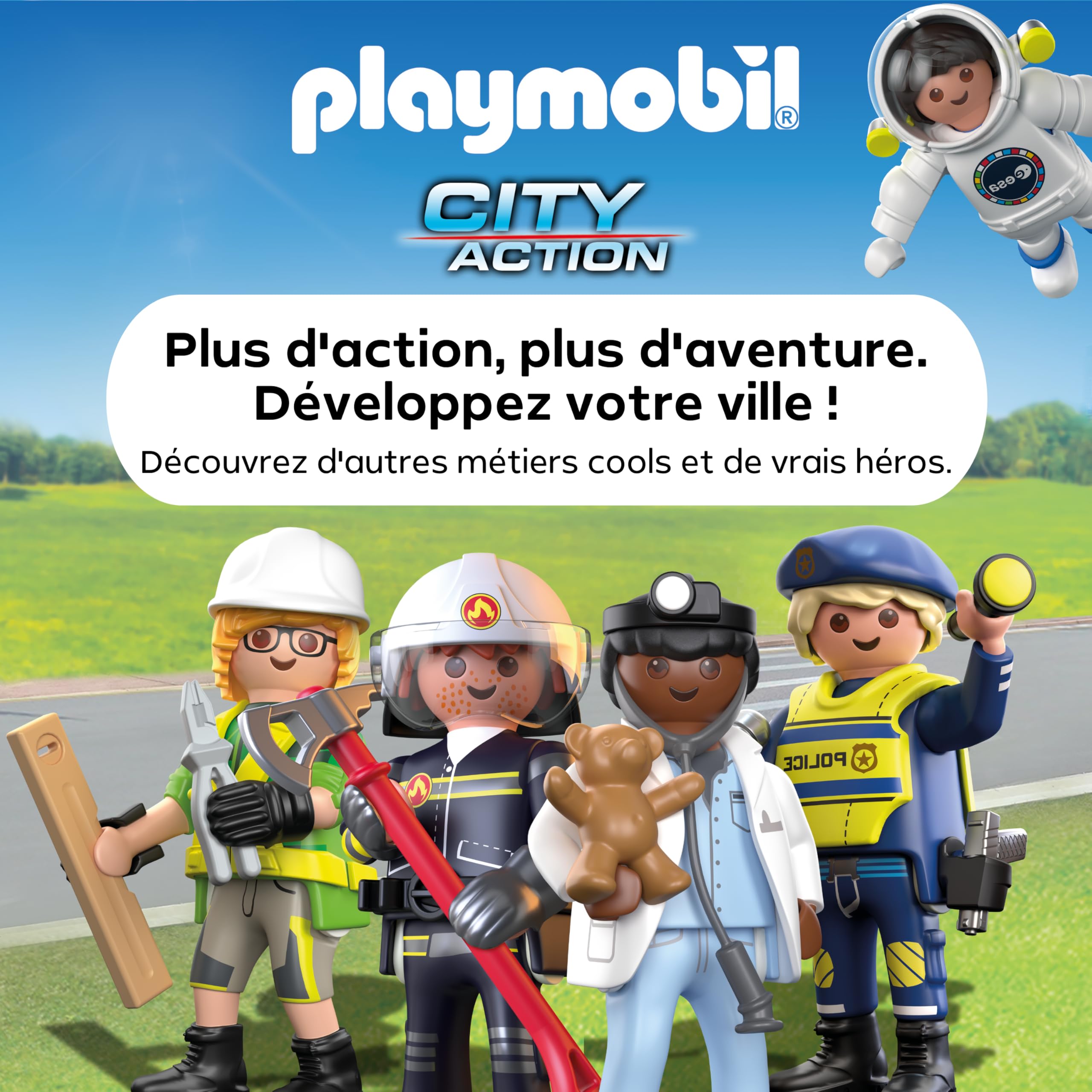 Playmobil | Action Heroes | Voiture de Patrouille de Police | Voiture de Police | Voiture Jouet | Jouet pour Enfants à partir de 4 Ans | 71729