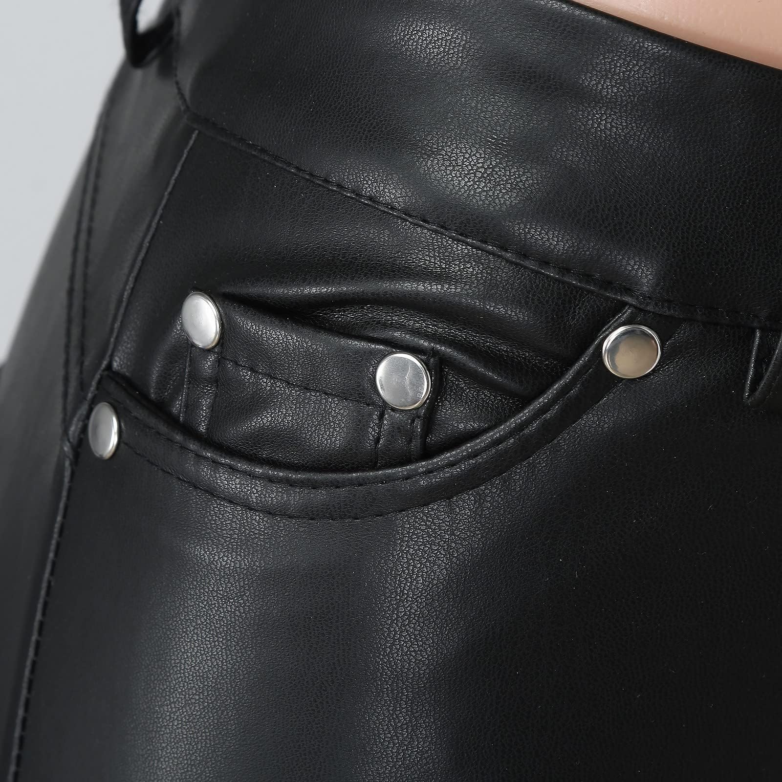 GOUJIAN Leggings In Wetlook-Optik Aus Kunstleder, Formende Push-up-Hose for Damen, Matt, Elastisch, Hoher Bund, Sexy Wetlook-Leggings Aus PU-Leder, Sport- Und Trainingshose