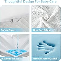 Vista 5 de LILNAP Colchón impermeable de 3 pulgadas, 38 x 26 x 3 pulgadas, colchón de espuma viscoelástica con funda transpirable y extraíble para dormir