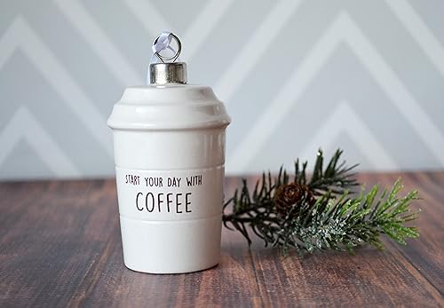 Miniatura 9 de Coffee Mug Ornament - Start Your Day With Coffee - End Your Day With Wine - Girlfriend Gifts, Funny Christmas Ornament, Funny Christmas Gift