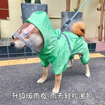 Amazon 中型小型犬用レインコート4本足オールインクルーシブテディ犬用ポンチョ防水vipシュナウザー柴犬雨服 アボカドグリーン 靴なし Xlコード Kangdi レインコート ライフジャケット 通販