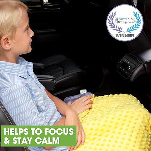 Miniatura 4 de BARMY Almohadilla ponderada para regazo para niños (24 x 24 pulgadas, 5 libras, 8 colores) Manta ponderada con funda extraíble y lavable,