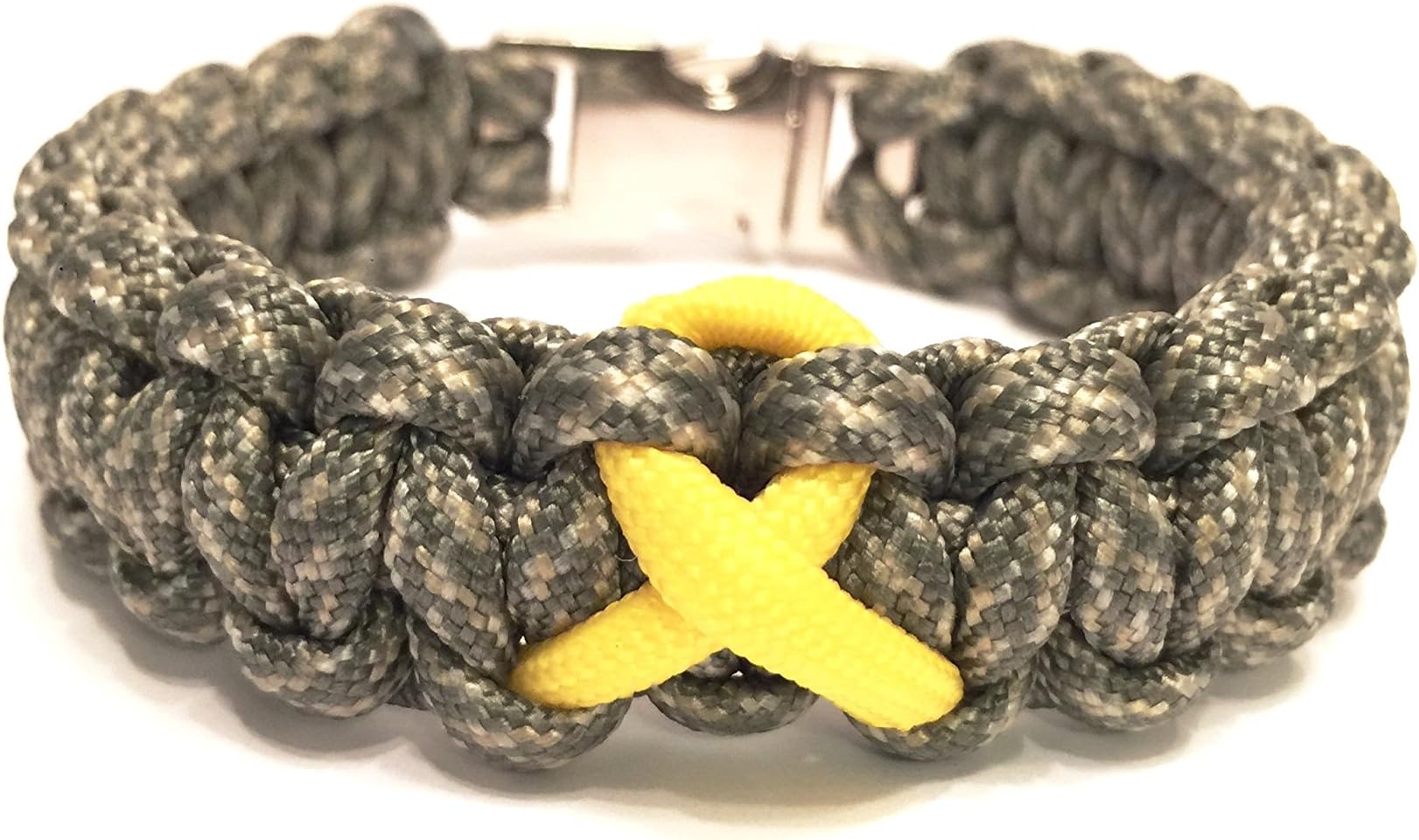 TRU550 Support Our Troops Paracord Yellow Ribbon Survival Bracelet Paracord Survival Bracelets for Men