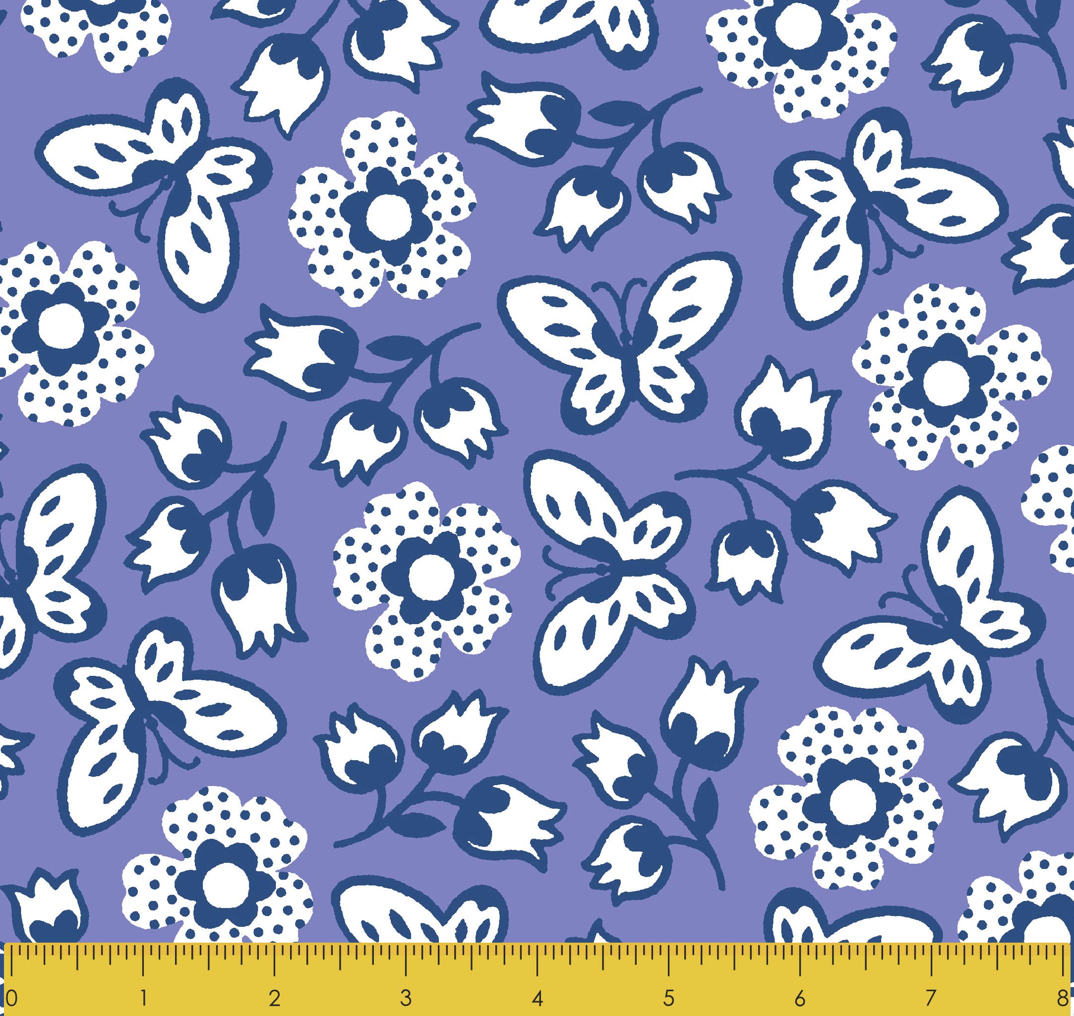 Stitch & Sparkle Fabrics, Vintage Mix & Match, Butterfly Lapis Cotton Fabrics, Quilt, Crafts, Sewing, Cut by The Yard, 44 Inches (SSVM016)
