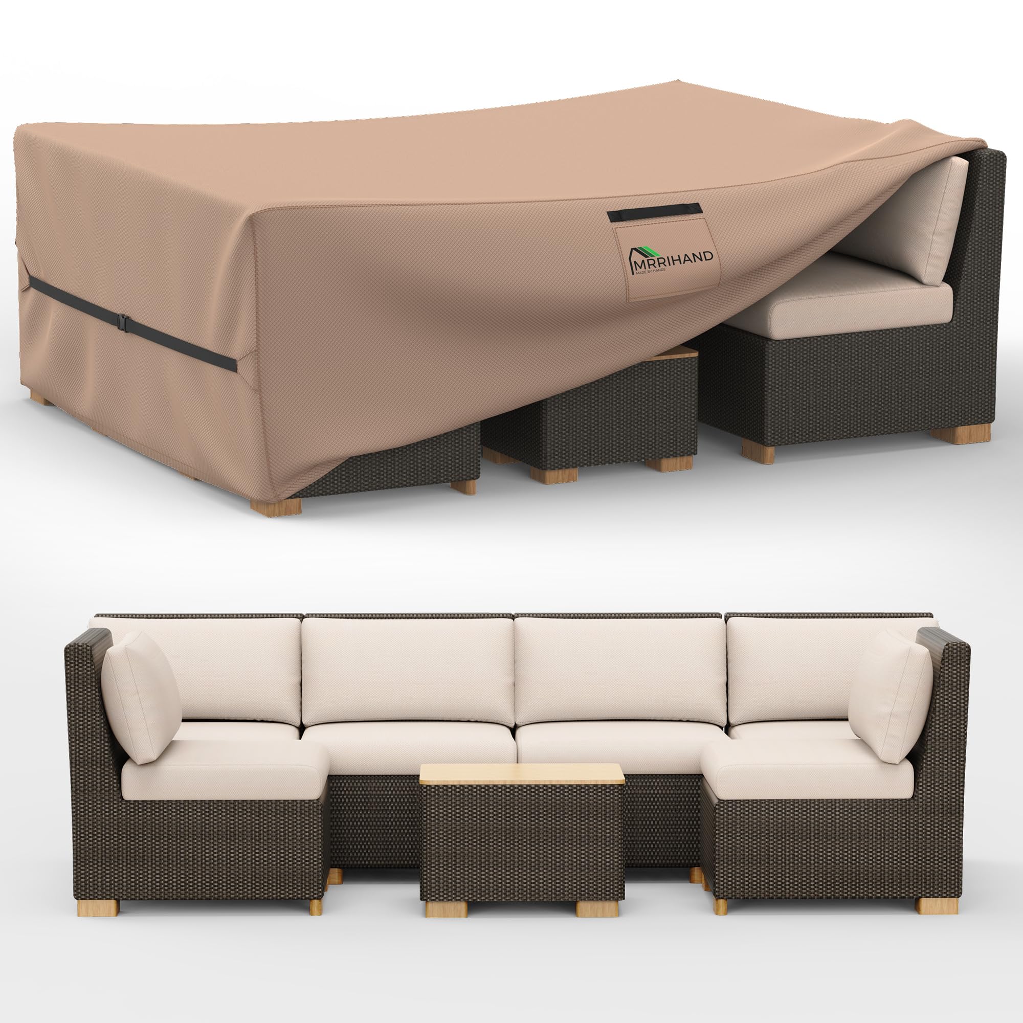 Mrrihand Outdoor Patio Furniture Covers Waterproof 107"Lx81"Wx27.9"H 600D