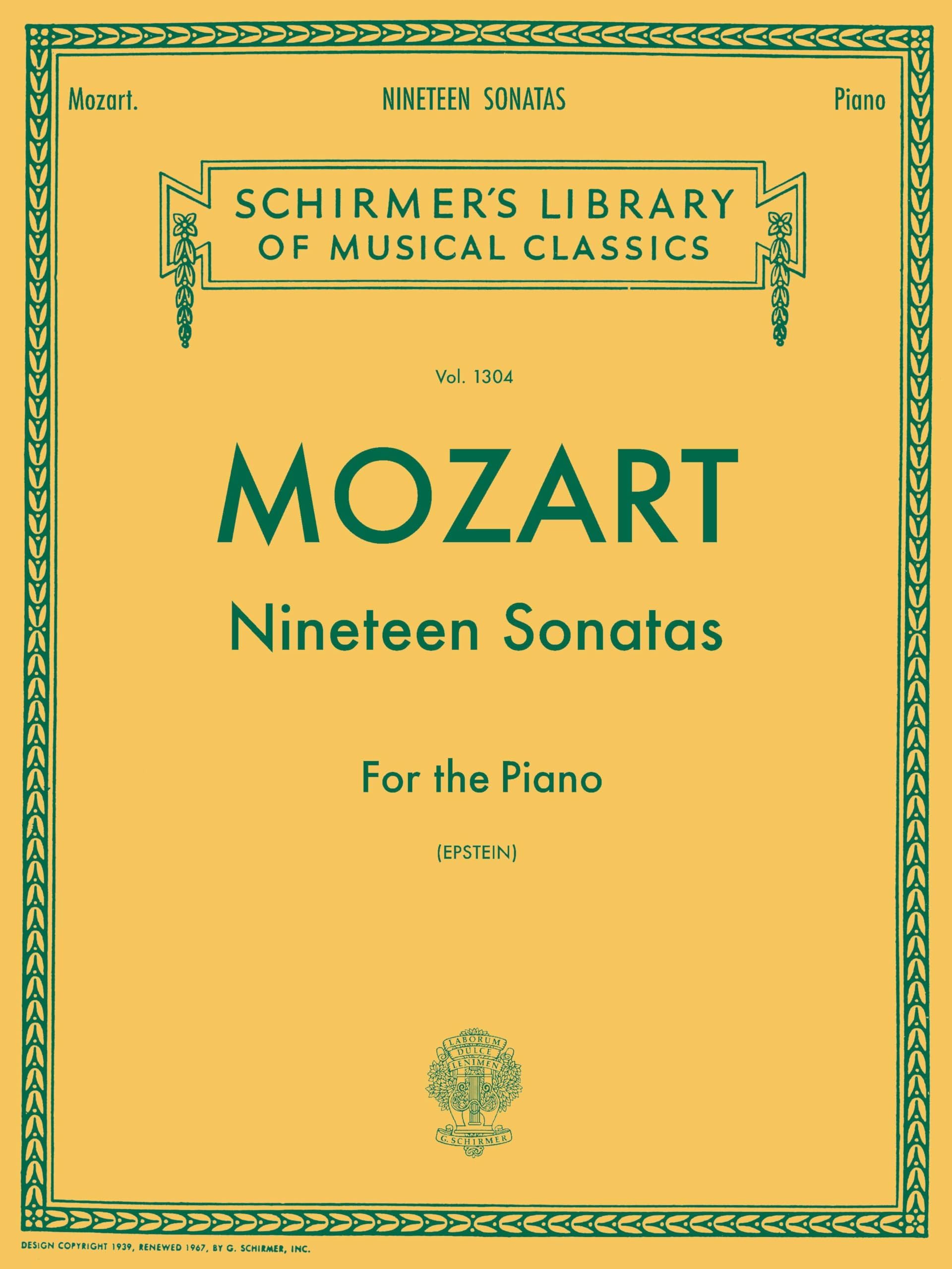 Mozart - 19 Sonatas Complete | Piano Solo Sheet Music | Schirmer’s Library Vol. 1304 | Classical Repertoire for Intermediate to Advanced Pianists