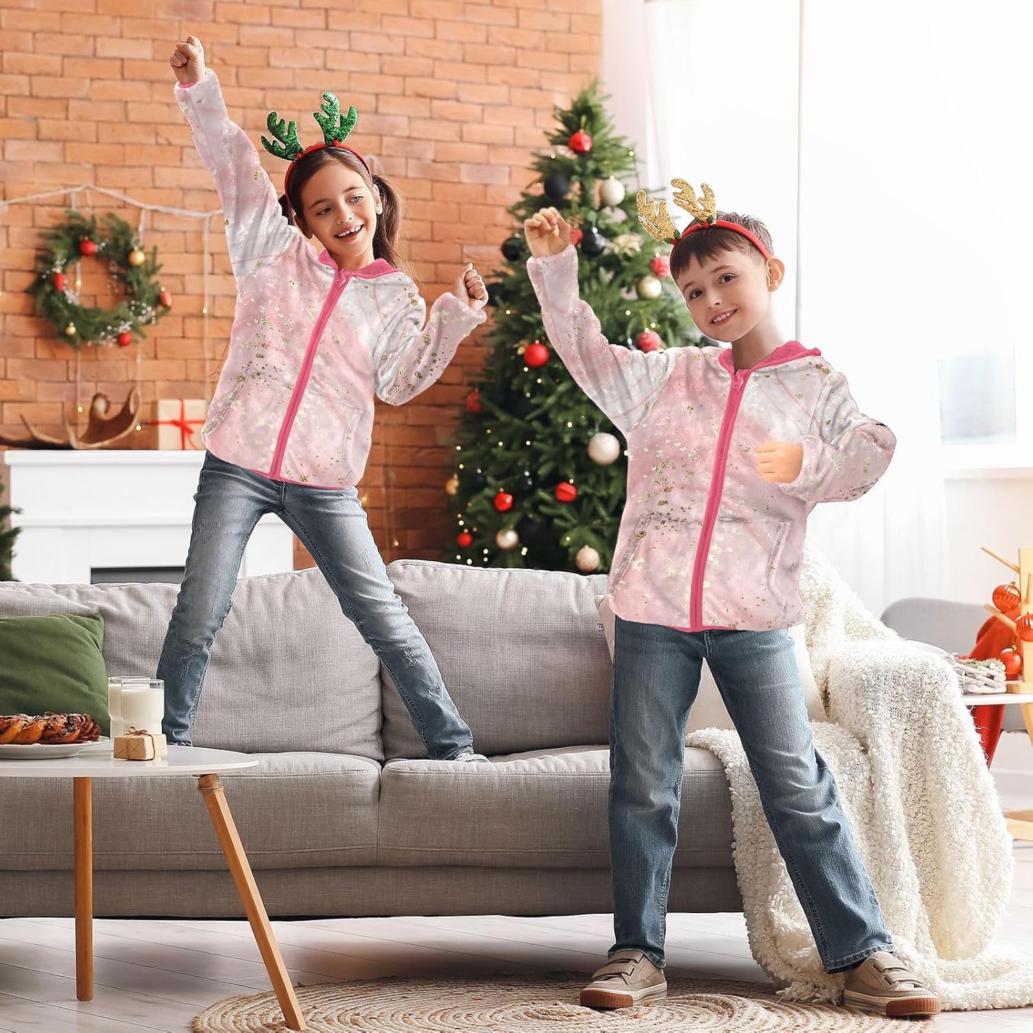 GuoChe Liquid Marble Baby Boy Fleece Jacket Hoodies
