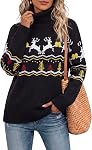 Jouica Women 2025 Fall Casual Turtleneck Batwing Sleeve Slouchy Oversized Ribbed Knit Tunic Sweaters Pullover