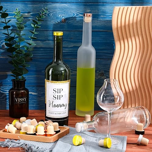 Miniatura 5 de Yookeer T-shaped Stopper Cork Wine Bottle Stoppers Reusable Wine Sealing Plug for Beer Bottles DIY Craft(Black, Silver, Gold, Rose Gold,24 Pieces)
