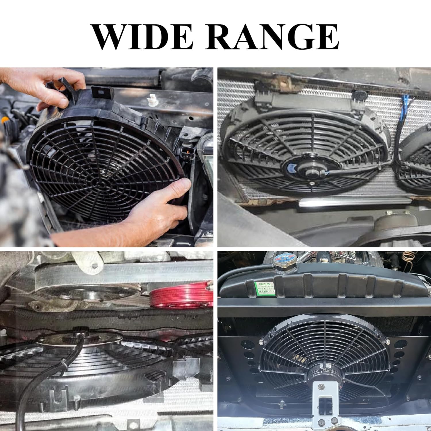 16 Inch Universal Slim Fan Push Pull Electric Radiator Cooling Fan Mount Kit,CFM-1800 m³/h 12V 120W