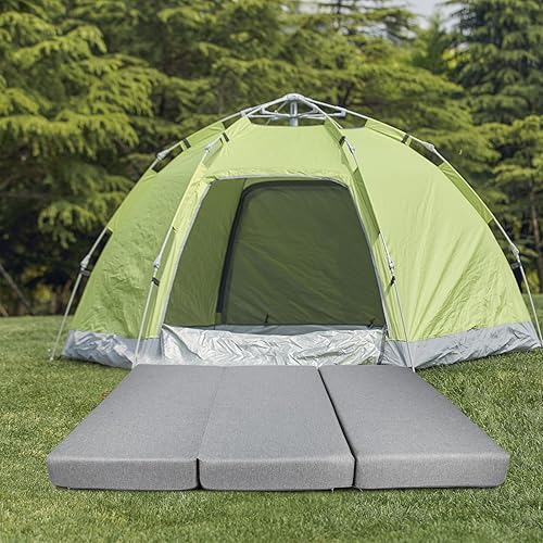 Miniatura 8 de Colchón plegable de espuma viscoelástica, cubrecolchón de triple pliegue de 6 pulgadas con funda transpirable y lavable, cama de invitados portátil