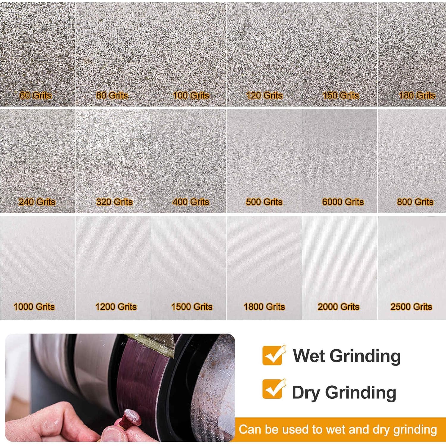 HARFINGTON Diamond Lapidary Wheel 6 Inch x 1 Inch with 1" Arbor Hole 240 Grit Jewelry Grinding Wheels with Reducers, for Stone, Marble, Gem, Glass, Ceramics, Crystal, Cemented Carbide, Steel