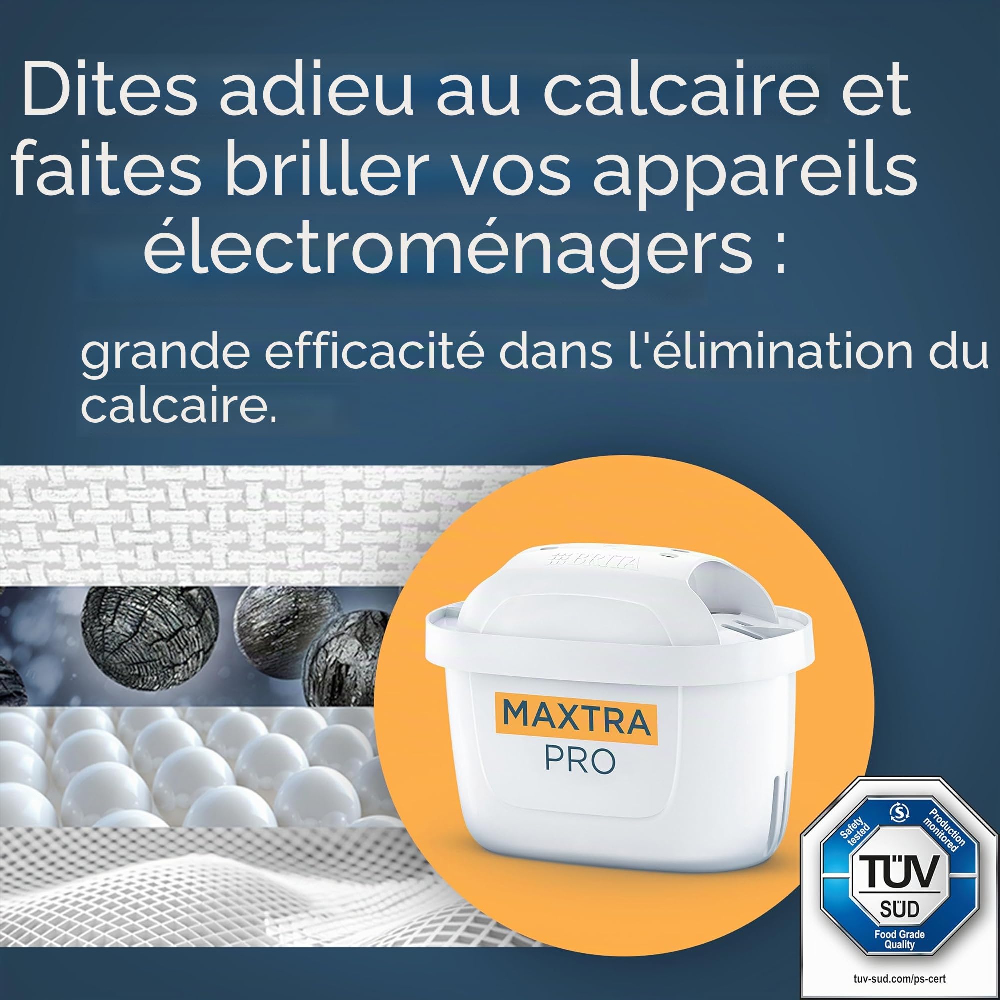 BRITA Maxtra Pro Lot de 6 cartouches filtrantes à eau Expert en chaux à économie semestrielle – Pièce de rechange originale pour toutes les carafes Brita avec filtration supplémentaire du calcaire et