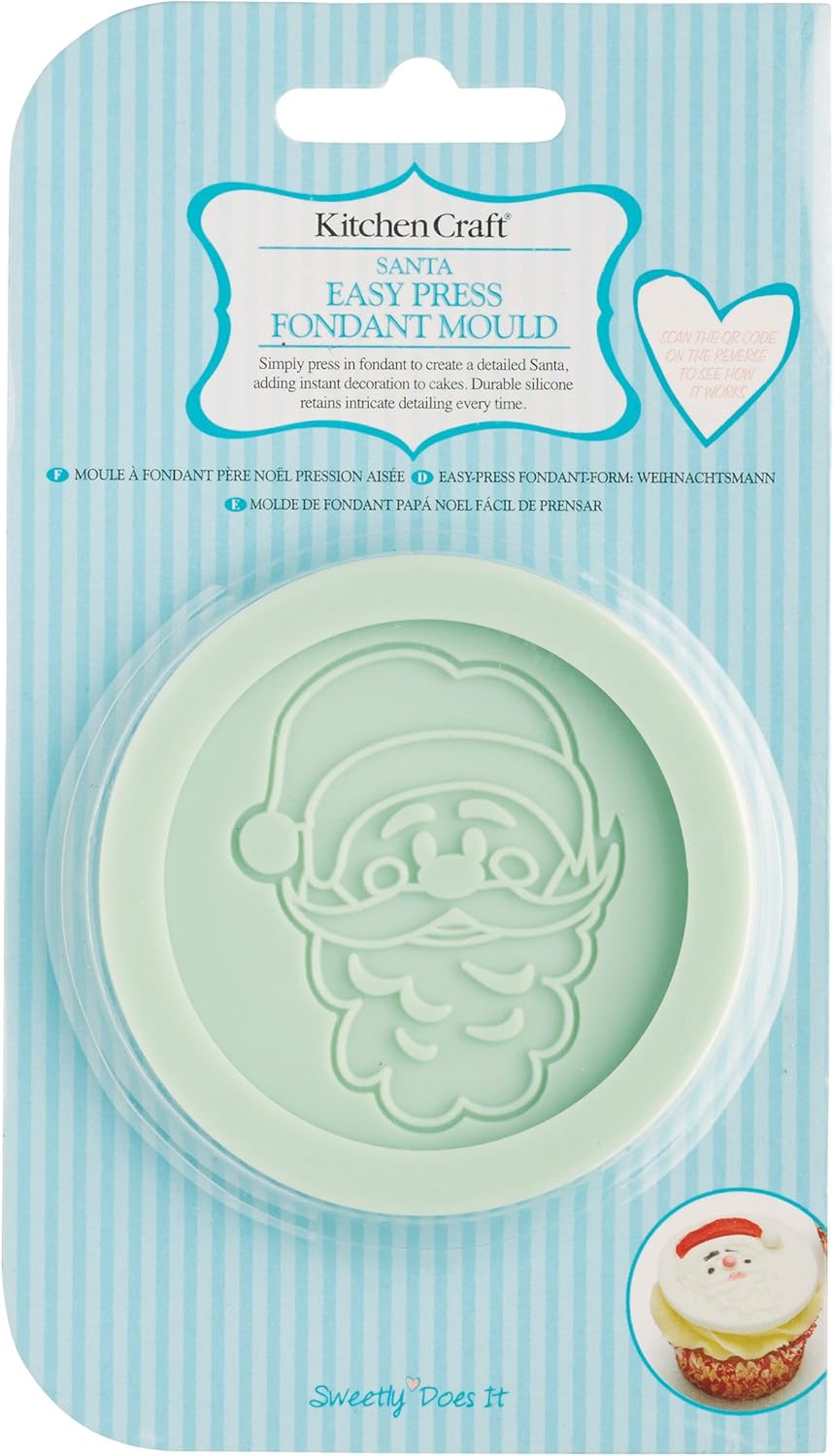 Kitchen Craft Sweetly Does It Santa Silicone Fondant Mould, Blue