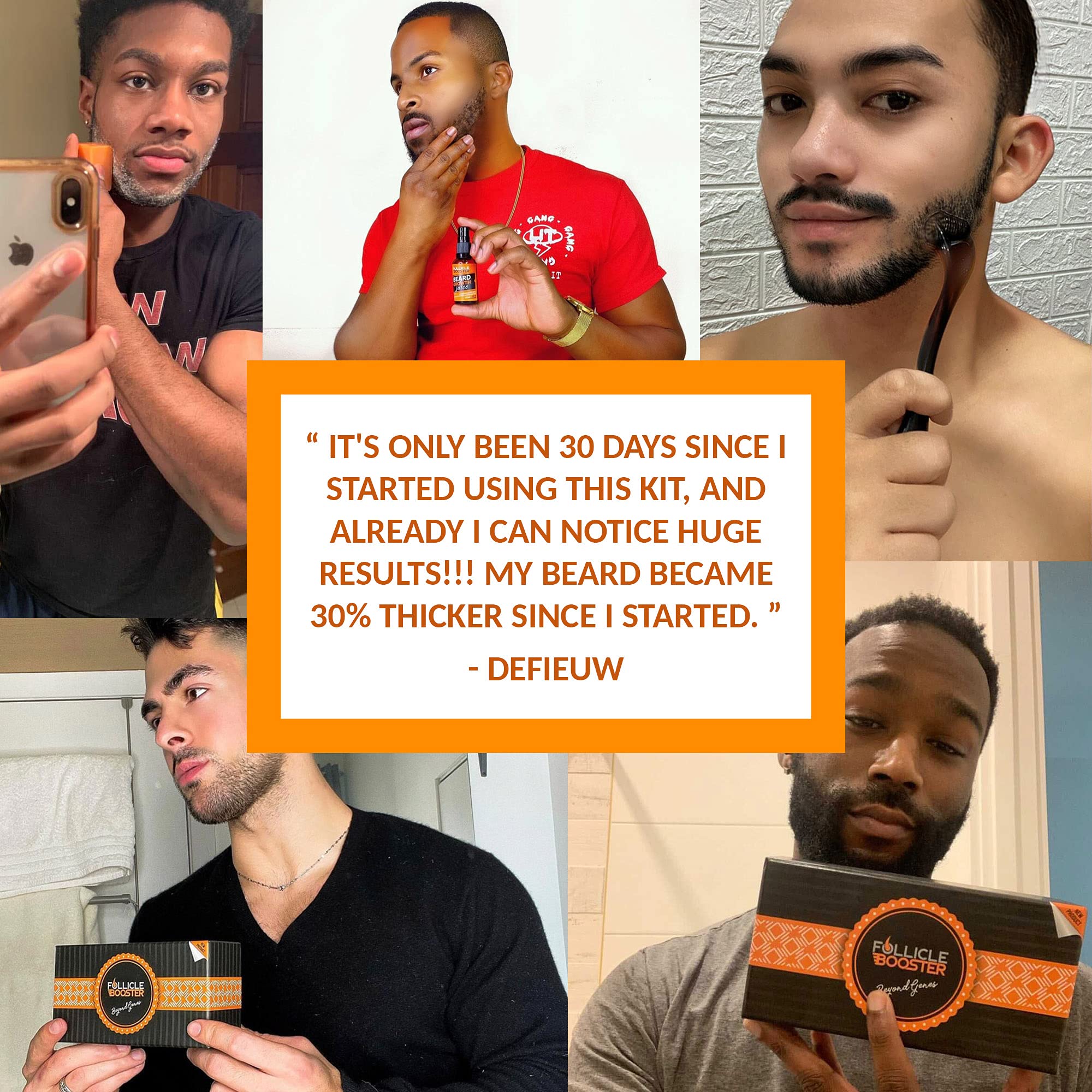 Beard Growth Kit 6 in 1 Beard Growth Roller, Beard Growth Serum Oil (1oz), Beard Growth Balm