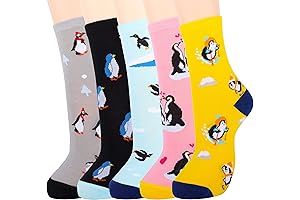 Charming Mushroom Sunflower Socks: Perfect Gifts for Women Who Love Penguins