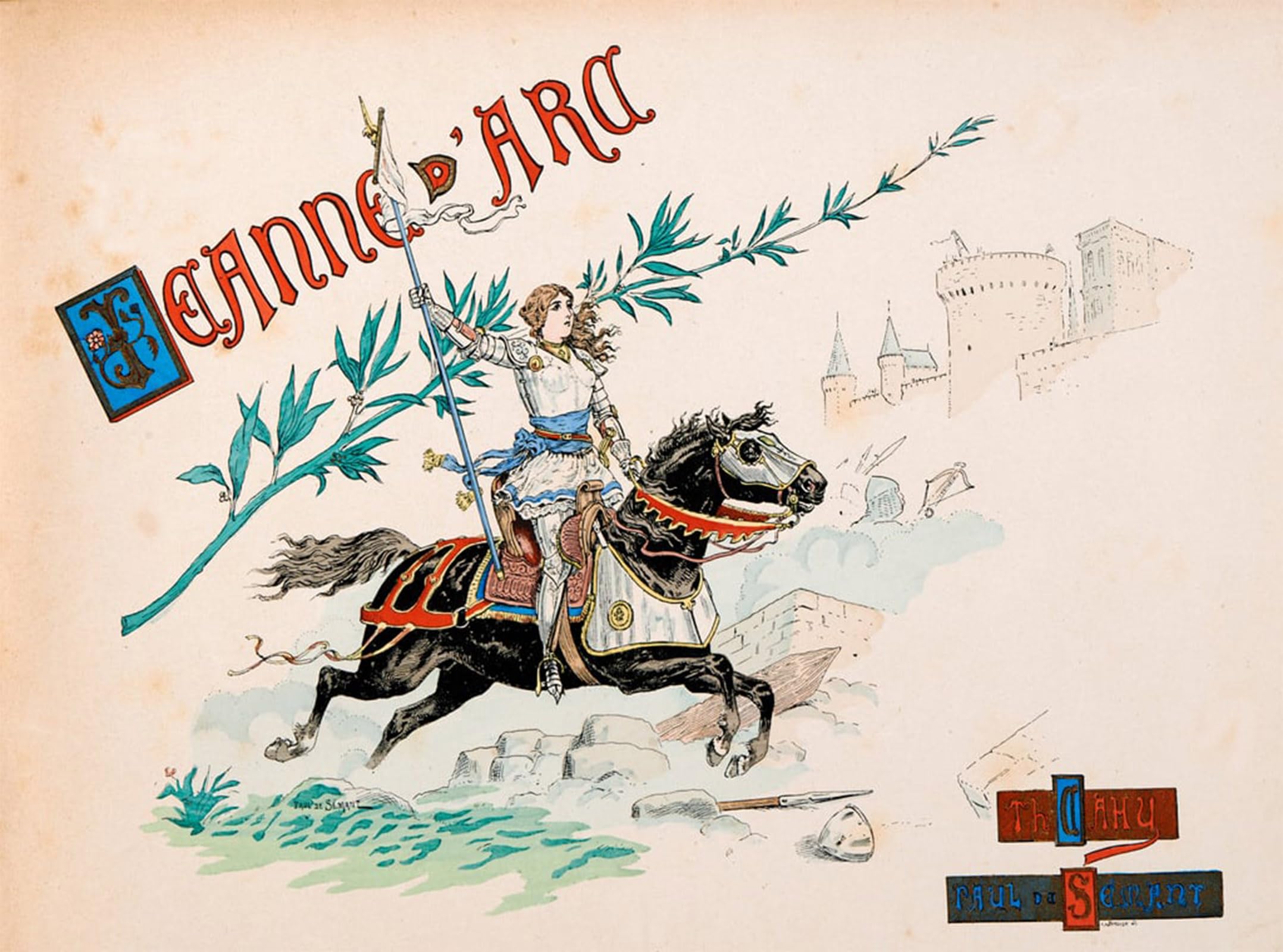 ARTXLXXBN Famous Art Print Poster Vintage Wall Art Illustration Taken From the Book Jeanne D'arc by Paul De Semant Canvas Art Poster for Home Decor 60x90cm