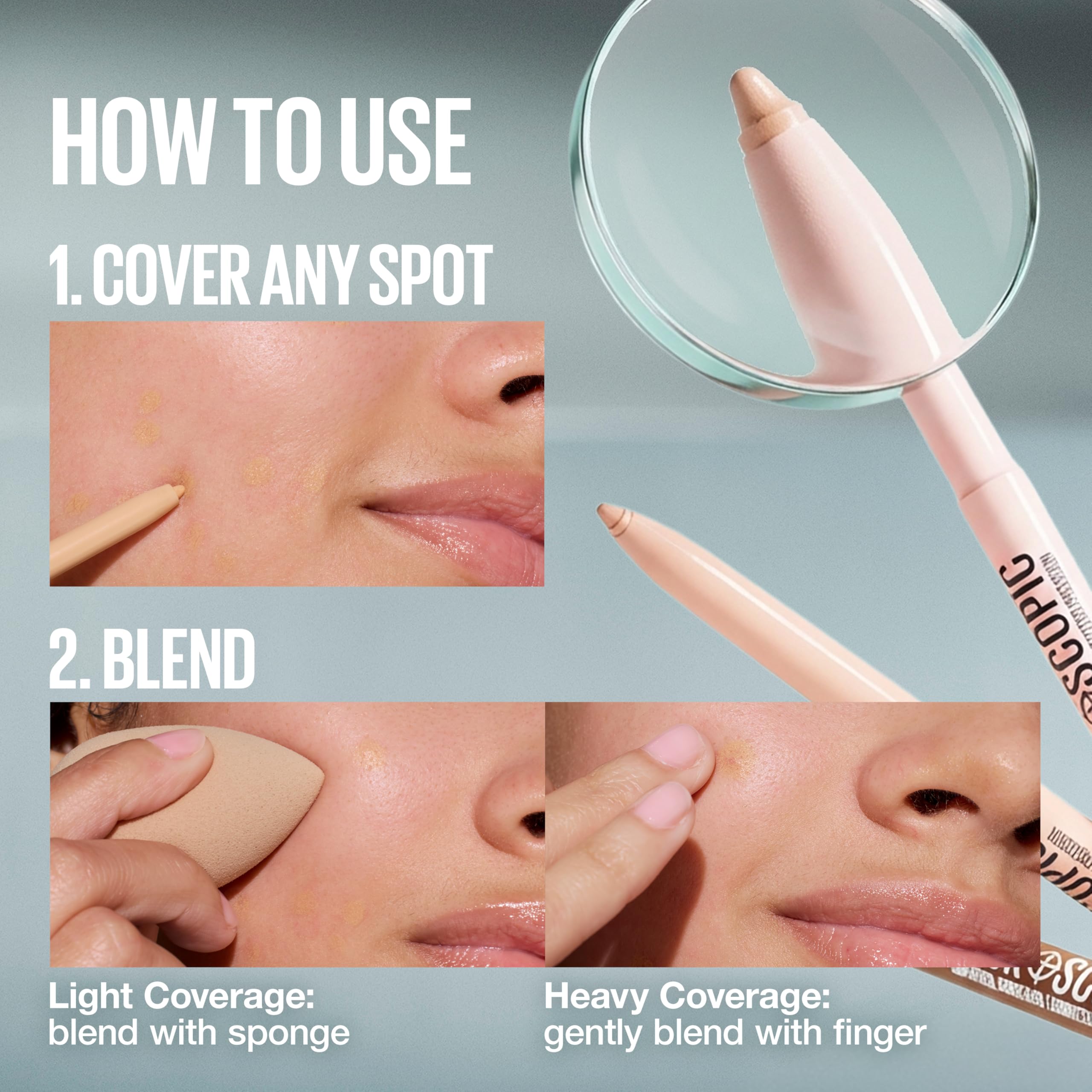 Maybelline Fit Me Microscopic Concealer, 15, Up to 24H creamy gel formula, 0.5% salicylic acid and Chamomile for spots reduced over time — view 7