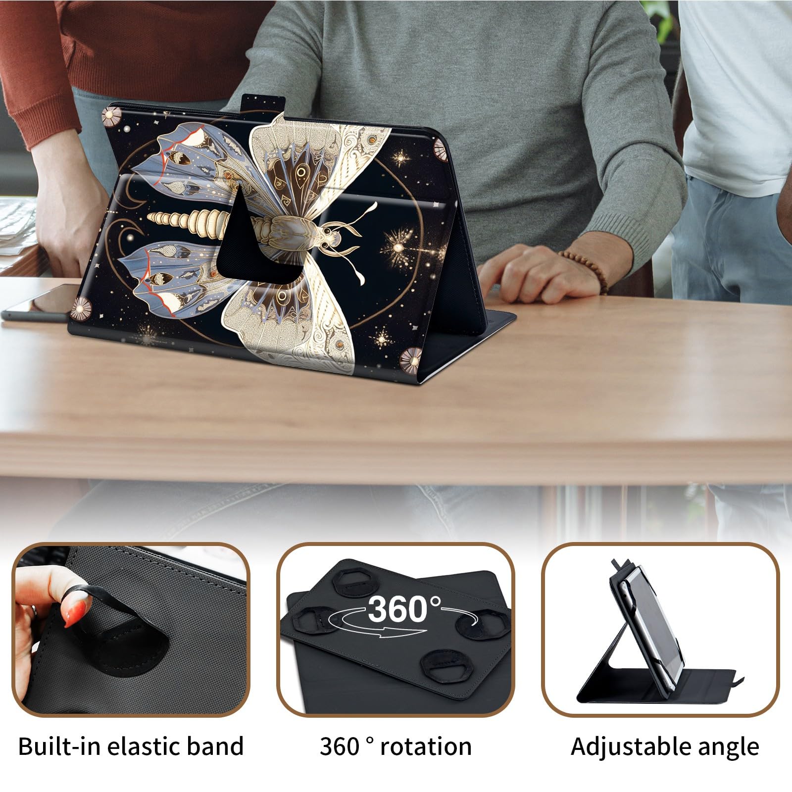 Butterfly Sunflowers Case For Walmart Onn Pro 10.1 Tablet - 360 Rotating Stand With Magnetic Closure