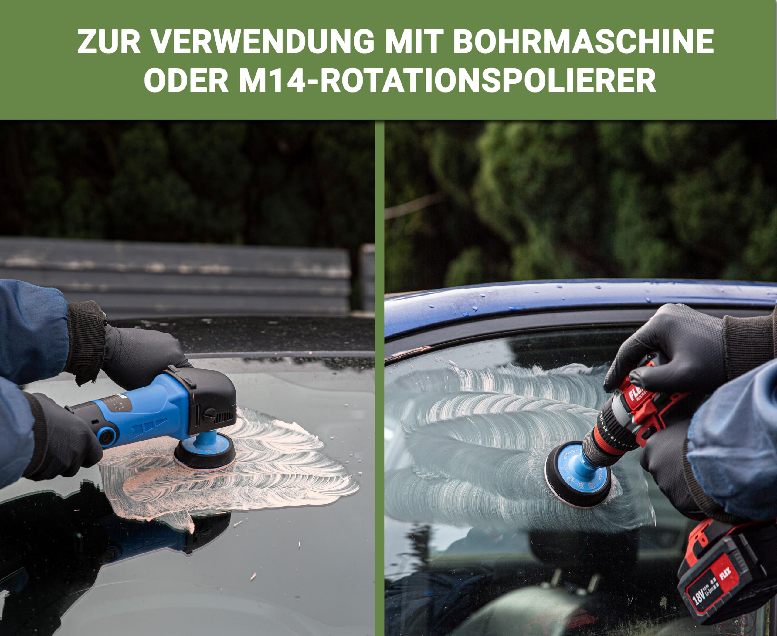 GLASS POLISH DIY 75mm Windschutzscheiben-Kratzentfernungskit für alle Autoscheiben – Entfernt tiefe Kratzer, Scheibenwischer-Schäden & Trübung – Stellt klare Sicht wieder her