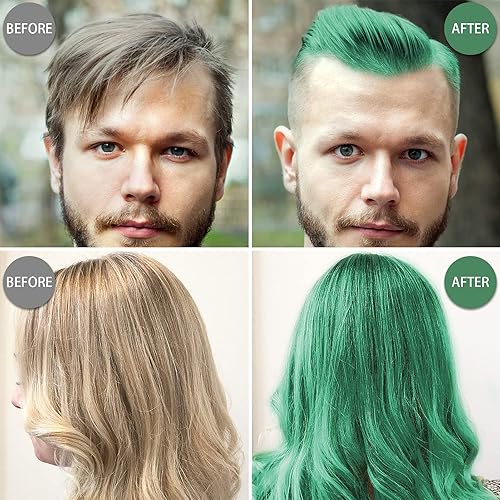 Vista 3 de Cera temporal de color verde para el cabello, 4.23 onzas, crema de barro para peinado instantáneo, pomadas para el cabello para fiestas, cosplay