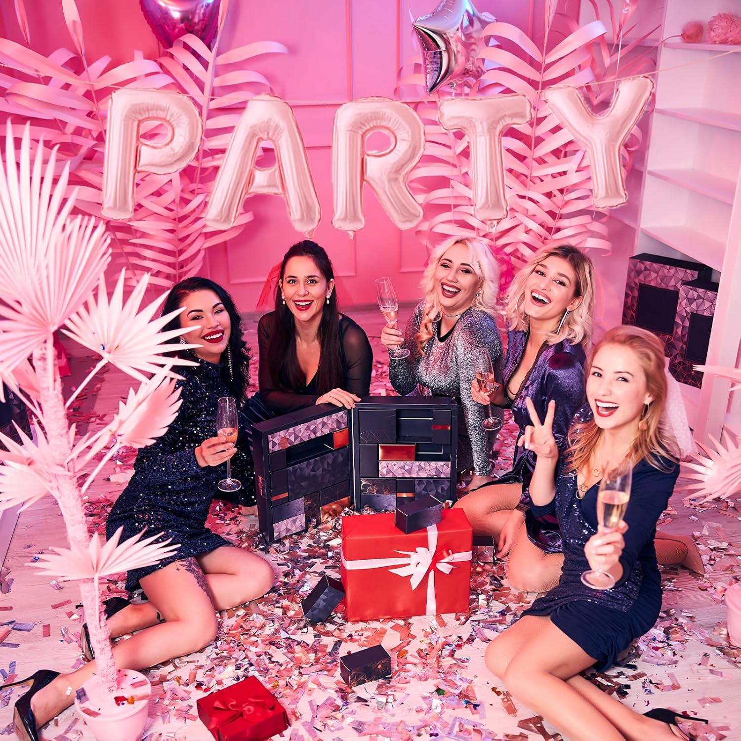 52 Pieces 16 Inches A-Z Letter Balloons – 2 Sets of Alphabet Mylar Balloon (Each Letter Includes 2 Balloons) for Party Decorations, Birthday, Graduation and Hanging Alphabet Banners (Pink)