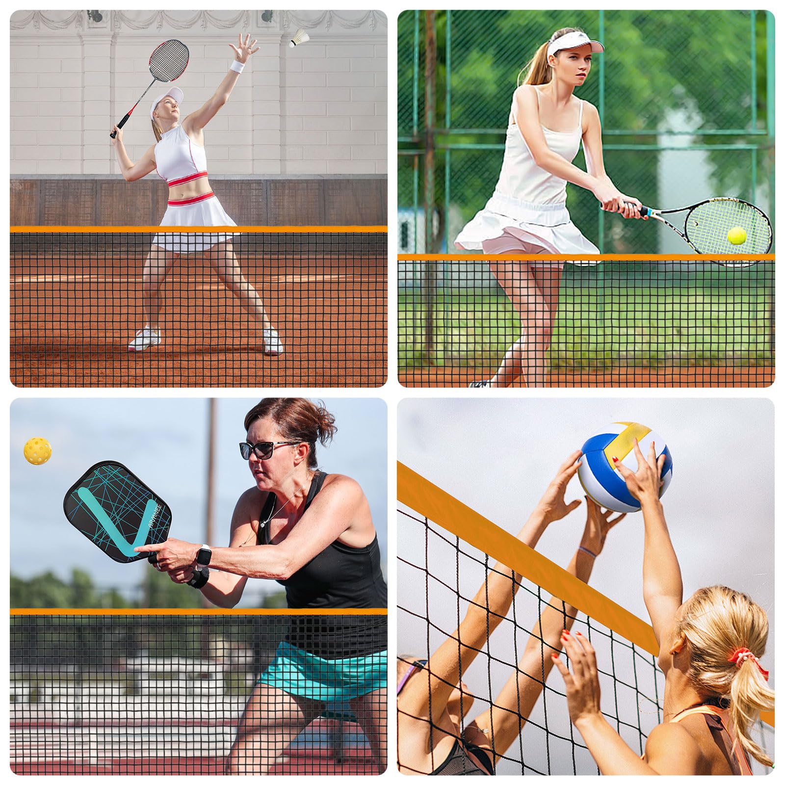 LARMNEE Badmintonnet, 3 M Volleybalnet, Tennisnet, In Hoogte Verstelbaar Draagbaar Sportnet Indoor Outdoor Badmintonnet Set Met Net Frame Draagtas Elh03bn02 1893414537