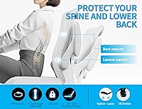 Vista 6 de White Office Chair for Big and Tall People - 400lbs Wide Seat Computer Desk Chair Gaming Ergonomic High Back Cushion Lumbar Support with Comfy Mesh